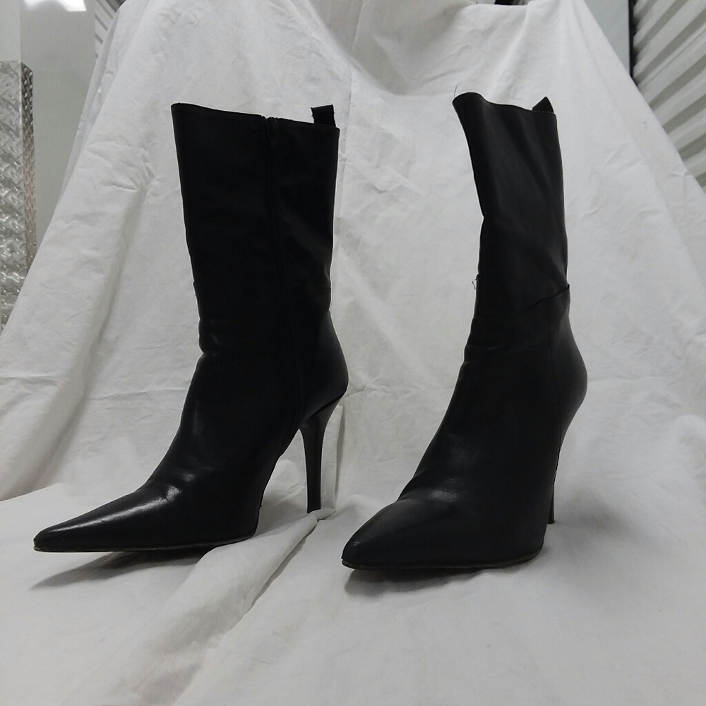 Charles david boots stiletto 10 leather euc Italy
